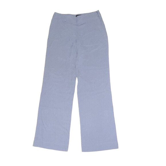 Women's Pendleton 100% Silk Light Blue/Grey Wide Leg Trousers Side Zip Size 4 - Picture 1 of 5